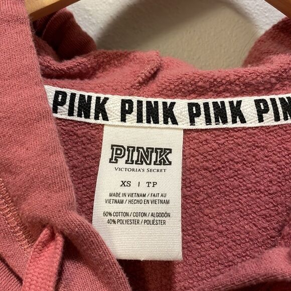 PINK Woman’s Dusty Rose Zip Up Sweatshirt - Picture 5 of 9
